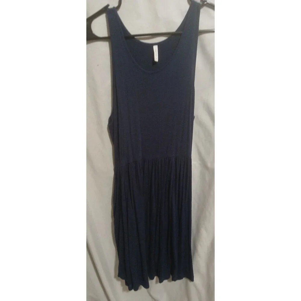 Longyuan Women’s Sleeveless   Maxi Dress  Navy Size S